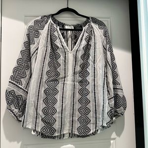 NEW Velvet by Graham & Spencer Kimmy Boho Raglan Puff Sleeve Top